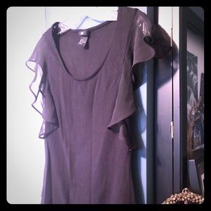 H&M flutter sleeve black Tee